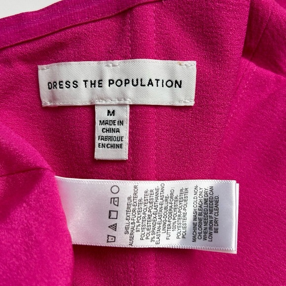 Dress The Population Bailey Off-The-Shoulder Slim Midi Dress Hot Pink Size M - Picture 11 of 13